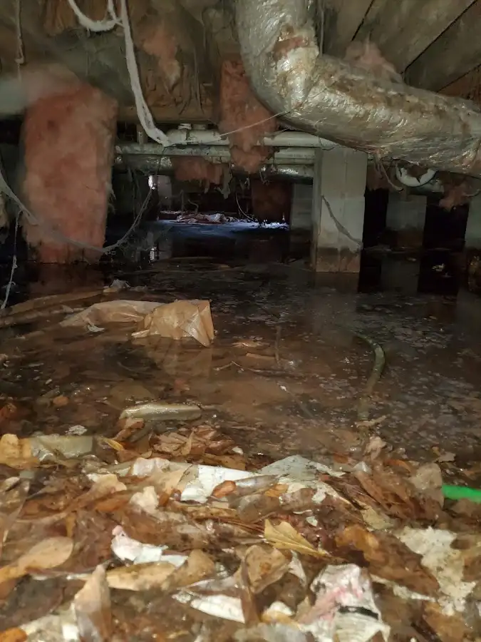 Crawl space flood assessment for Commercial Water Damage Restoration in Valinda