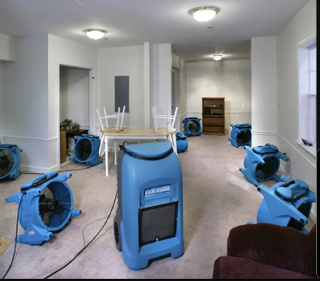 Air movers and dehumidifier setup for Water Extraction & Removal in Valinda